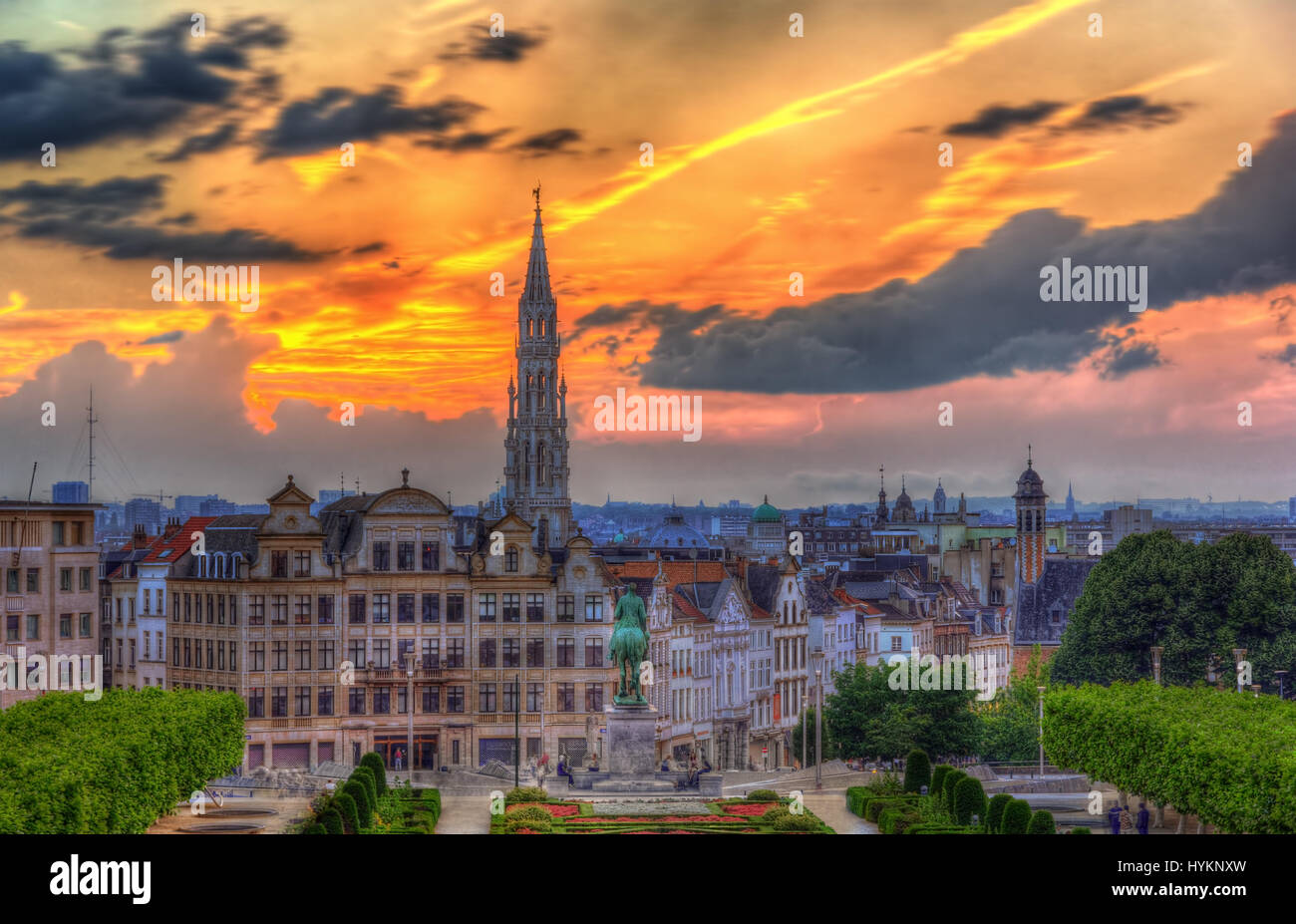 View of Brussels city center Stock Photo