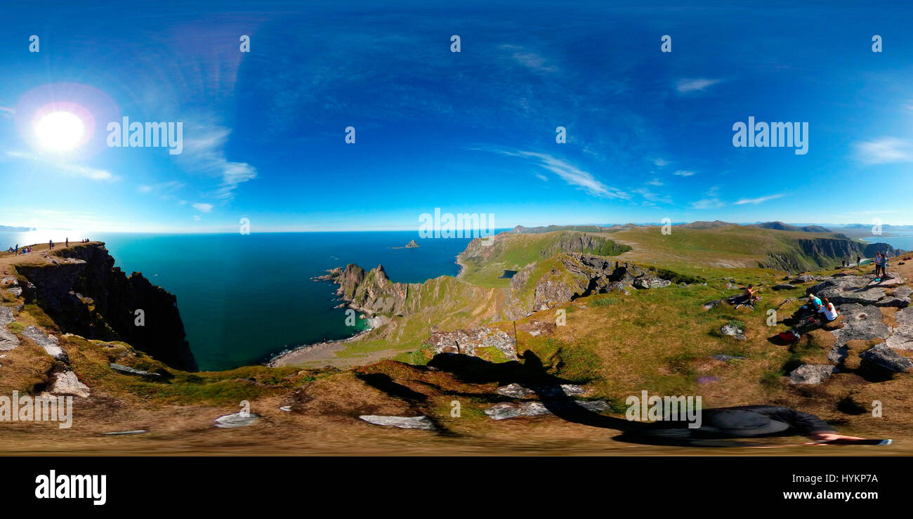 360 x 180 grad-grad-Panorama: Impressionen:  Matinden, Vesteralen, Norwegen. Stock Photo