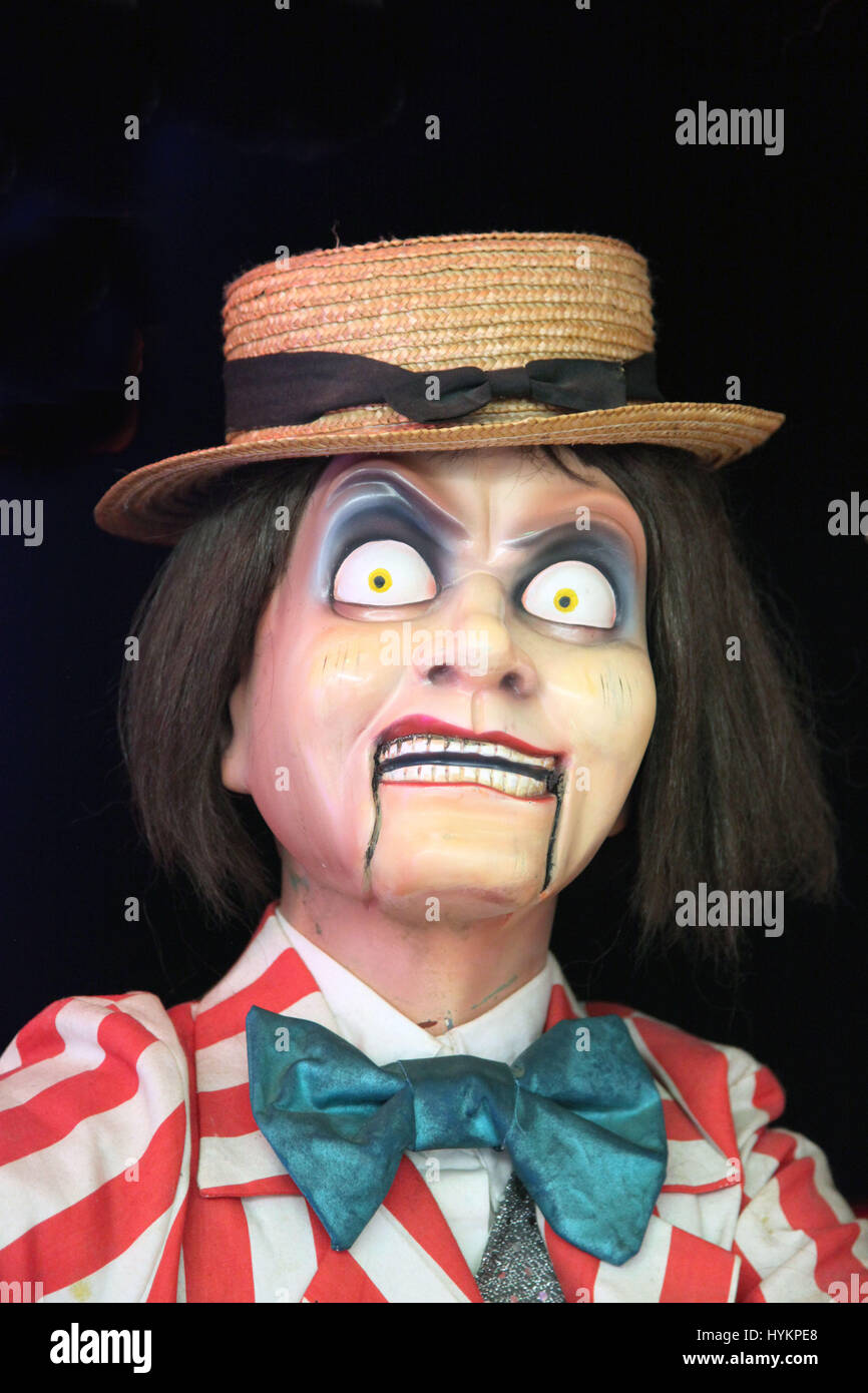 Scary Horror Muppet Head of a clown Stock Photo