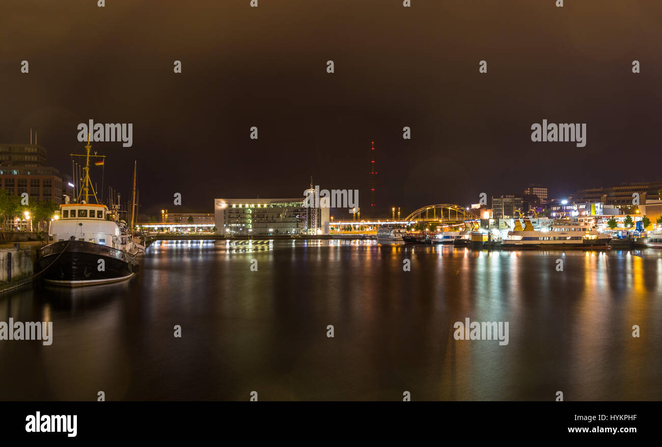 Harbour in Kiel seaport, Germany Stock Photo