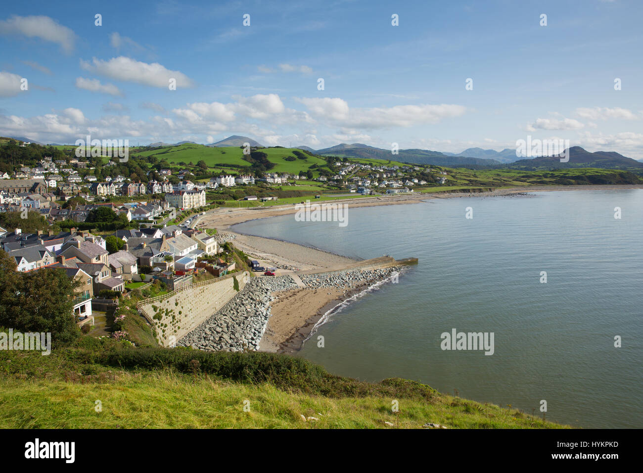 Criccieth Wales welsh coast town Gwynedd south of Caernarfon in summer