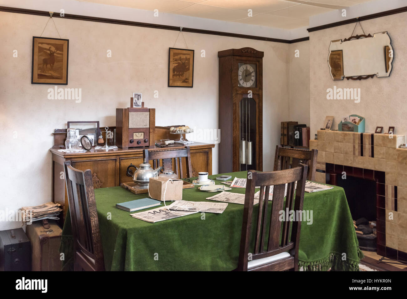 1940's Dining room, Milestones Museum, Basingstoke, Hampshire, UK Stock Photo