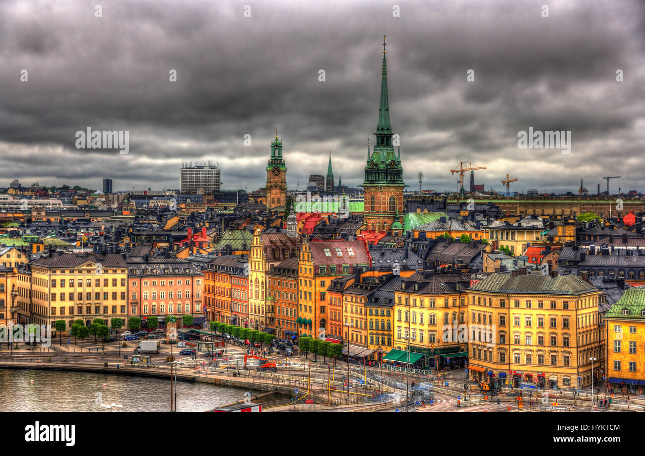 View of Stockholm city center - Sweden Stock Photo