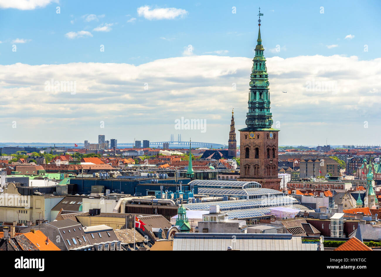 View of Copenhagen from The Round Tower Stock Photo