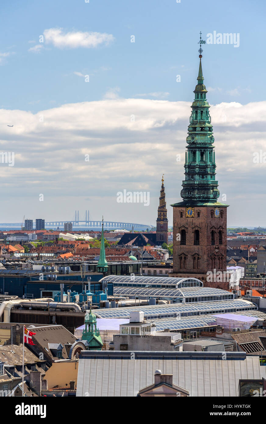 View of Copenhagen from The Round Tower Stock Photo