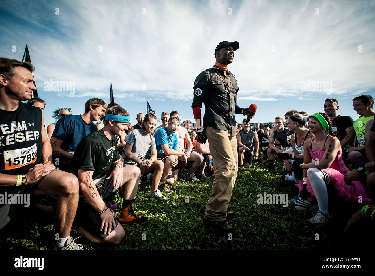 WISCONSIN, USA TOUGH MUDDERS are pictured tackling the famously