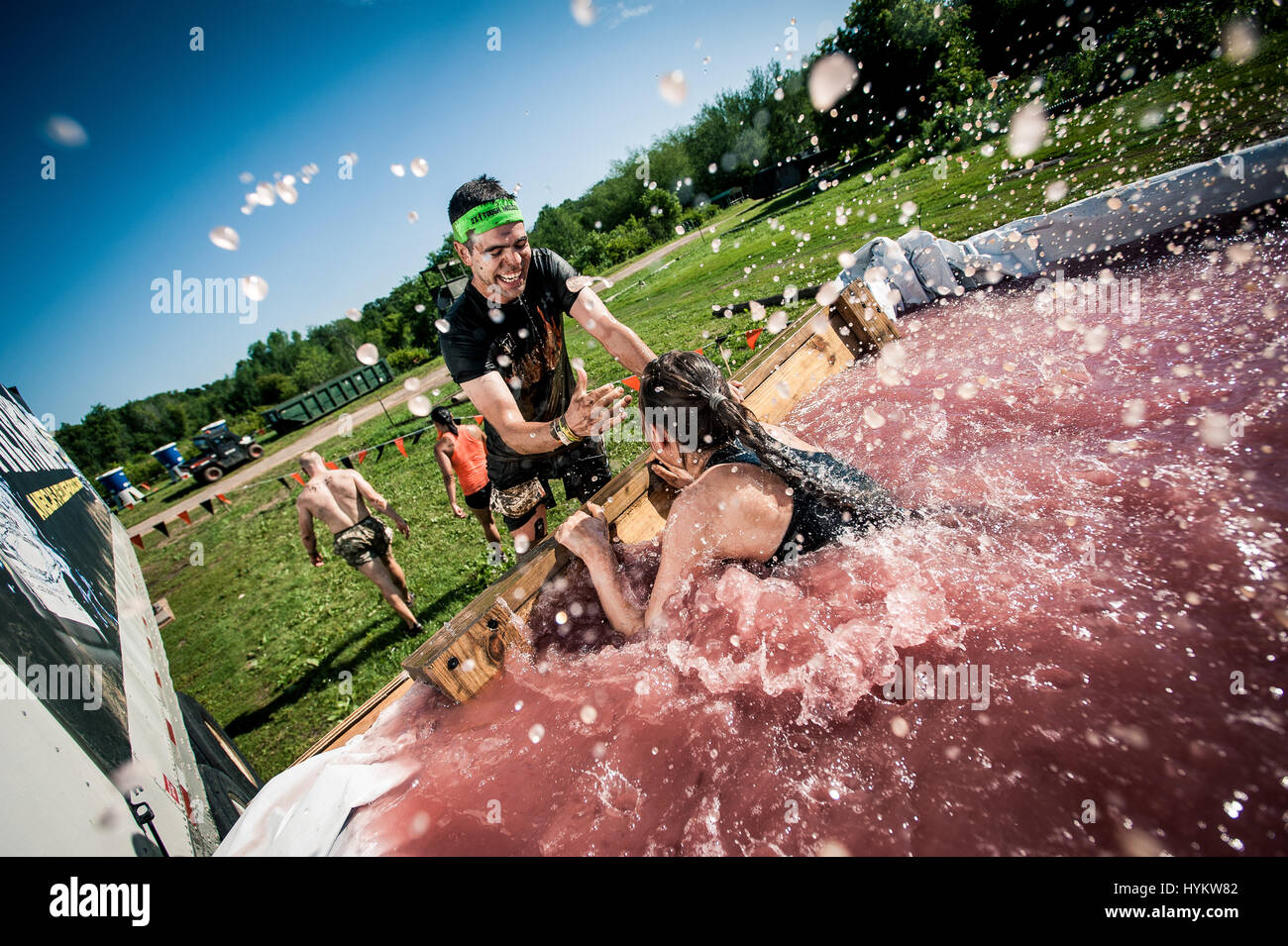 WISCONSIN, USA TOUGH MUDDERS are pictured tackling the famously