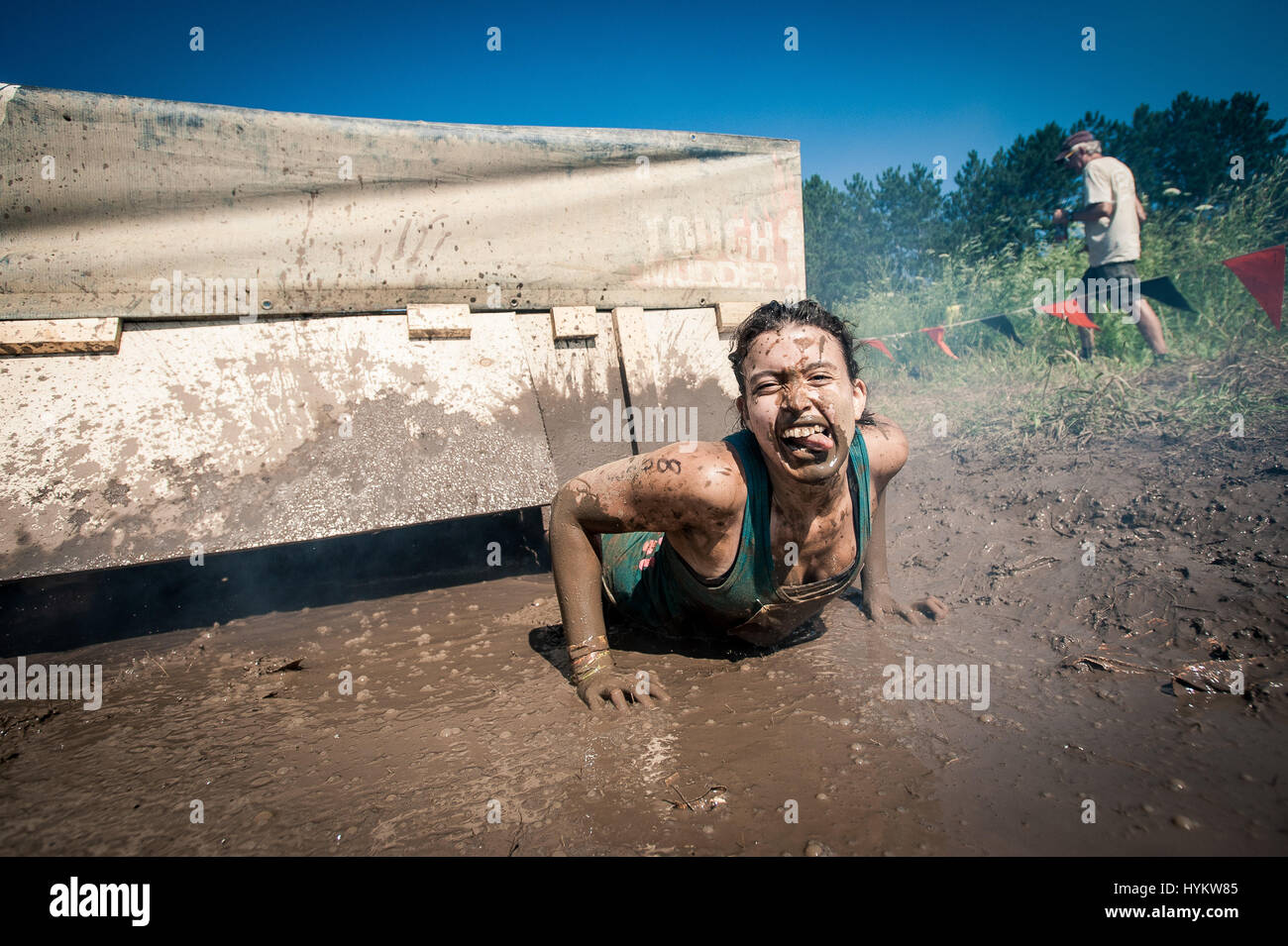 WISCONSIN, USA TOUGH MUDDERS are pictured tackling the famously