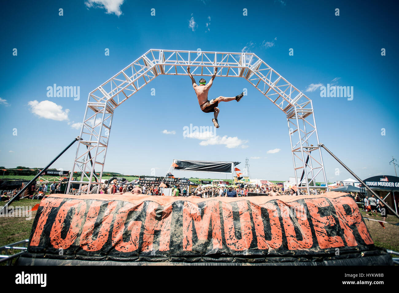 WISCONSIN, USA TOUGH MUDDERS are pictured tackling the famously