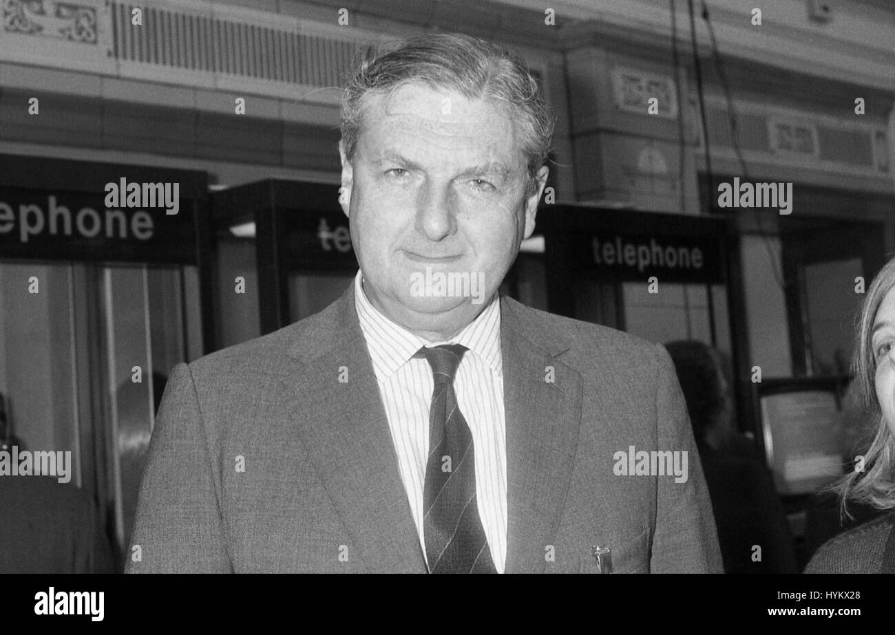 Sir Patrick Mayhew, Conservative party Member of Parliament for Tonbridge wells, attends the party conference in Blackpool, England on October 10, 1989. Stock Photo