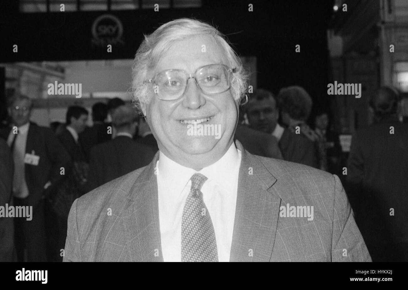Donald Thompson, Conservative party Member of Parliament for Calder Valley, attends the party conference in Blackpool, England on October 10, 1989. Stock Photo