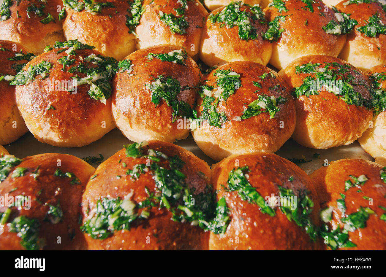 Fresh homemade buns Stock Photo