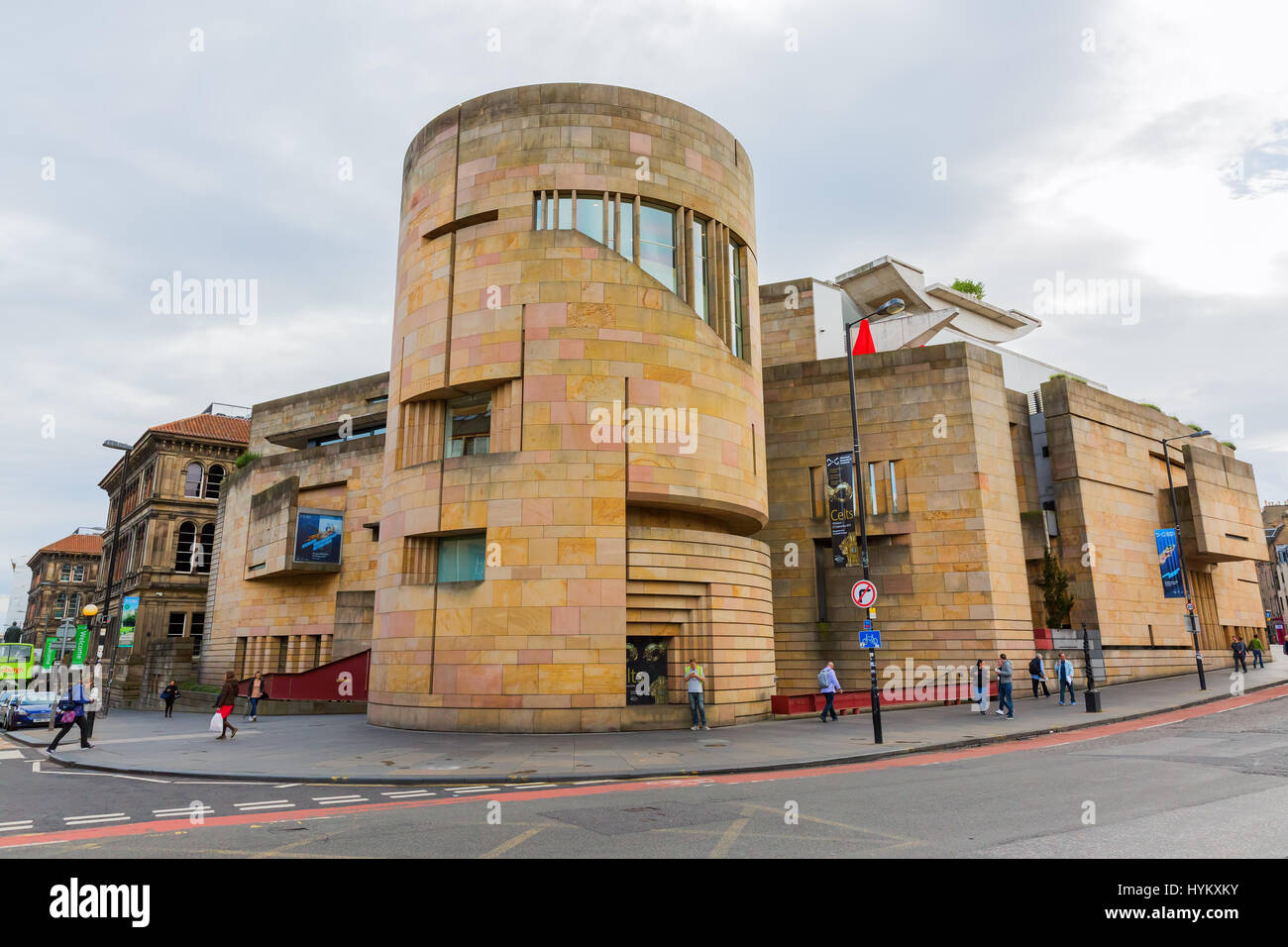 Edinburgh, Scotland - September 09, 2016: National Museum of Scotland with unidentified people. In 2016 the museum had 1.81 mio visitors the year, mak Stock Photo