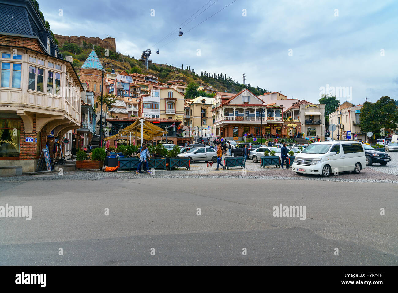 Tbilisi, September 24, 2016 Old city with shops, restaurants