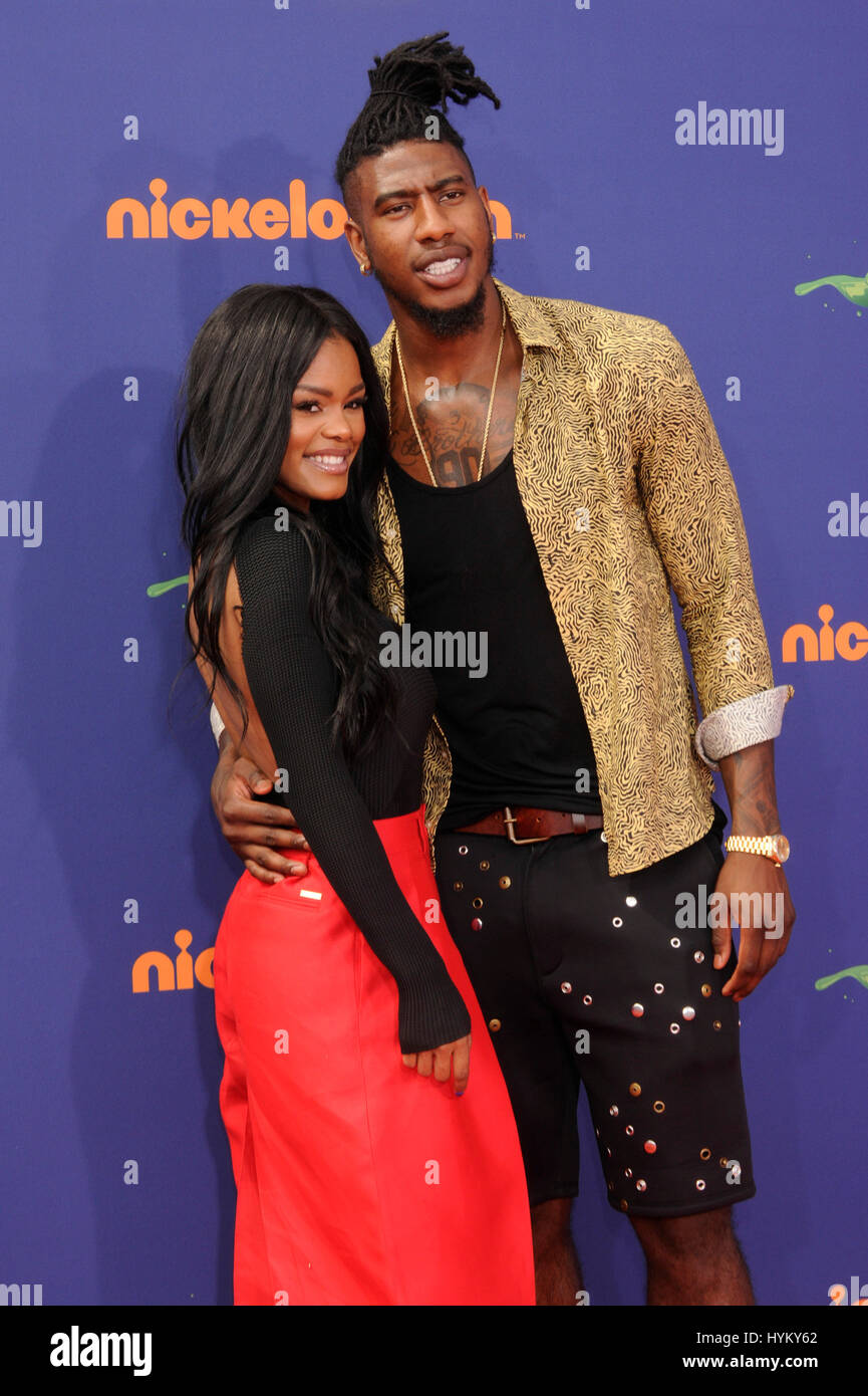 Teyana Taylor and Iman Shumpert (r) attend the 2015 Nickelodeon Kids(04)
