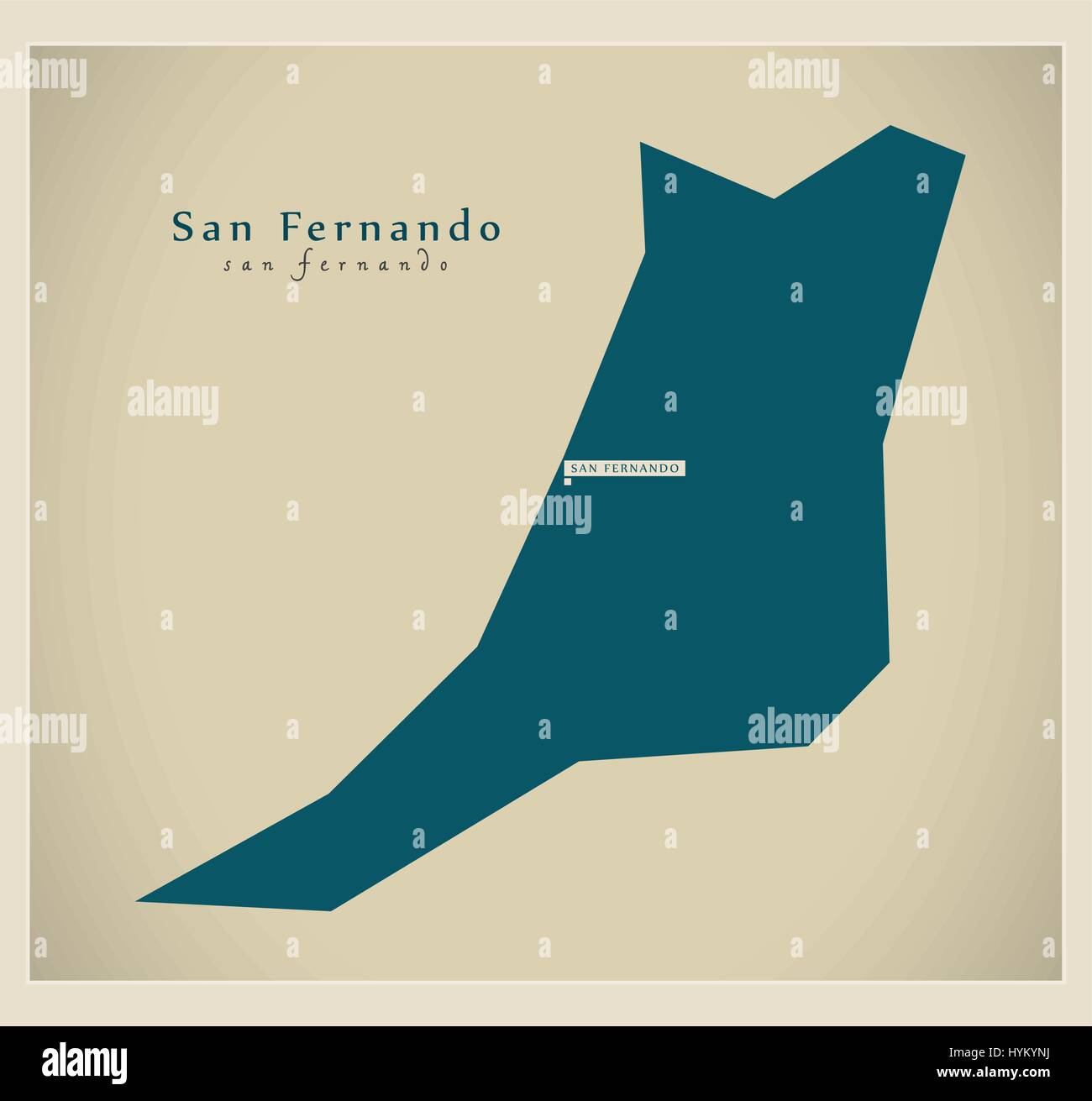 Modern Map - San Fernando TT Stock Vector