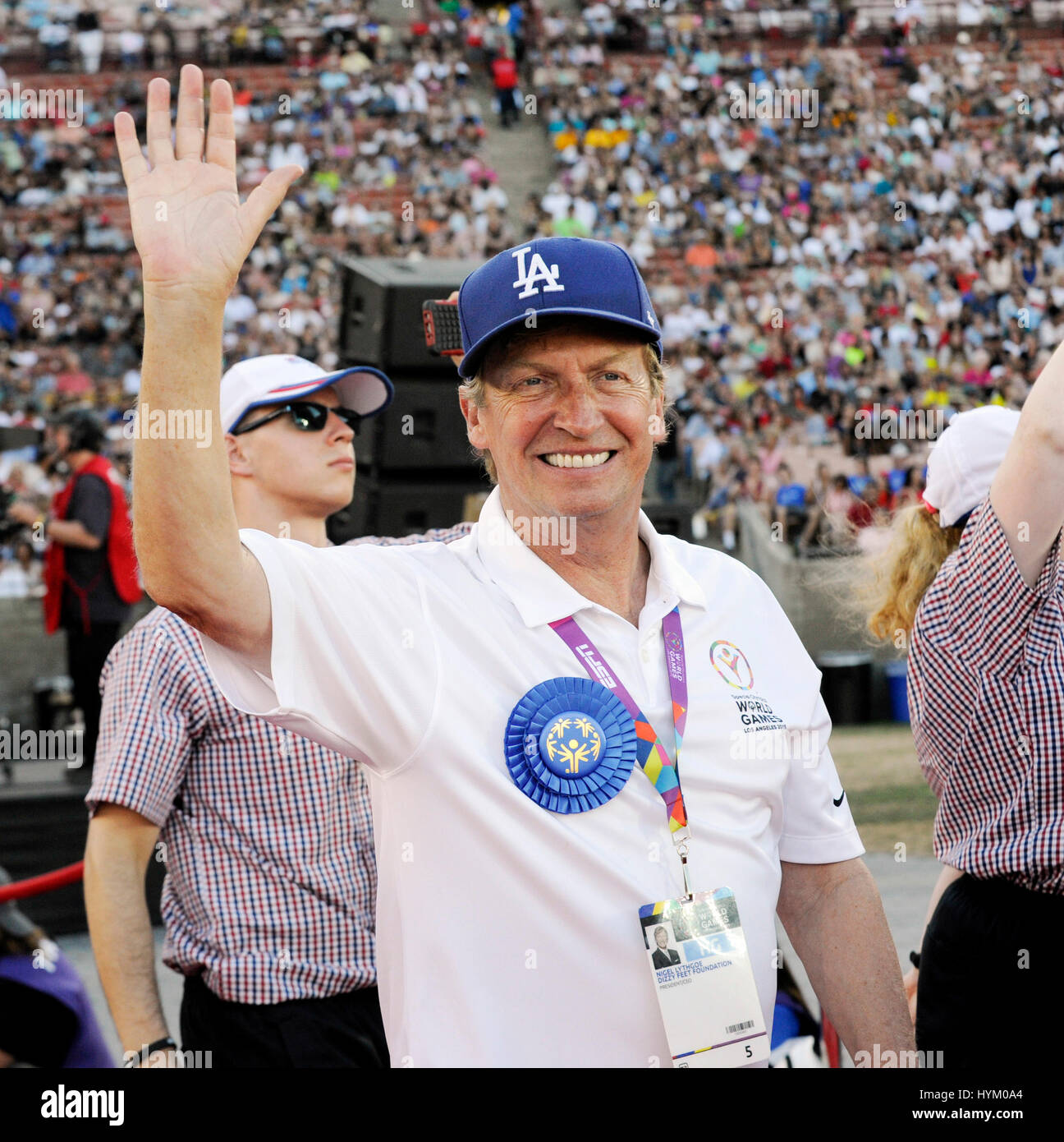 Nigel Lythgoe at the Special Olympics World Games Opening Ceremony at the Coliseum on July 25th, 2015 in Los Angeles, California. Stock Photo