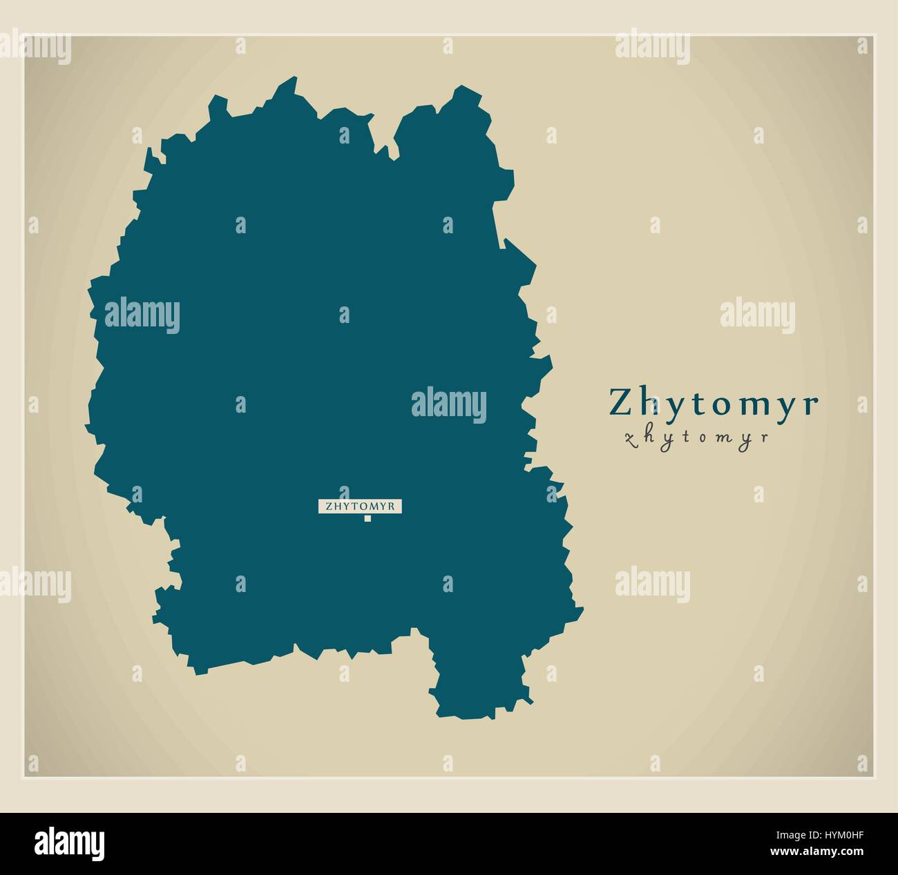 Modern Map - Zhytomyr UA Stock Vector