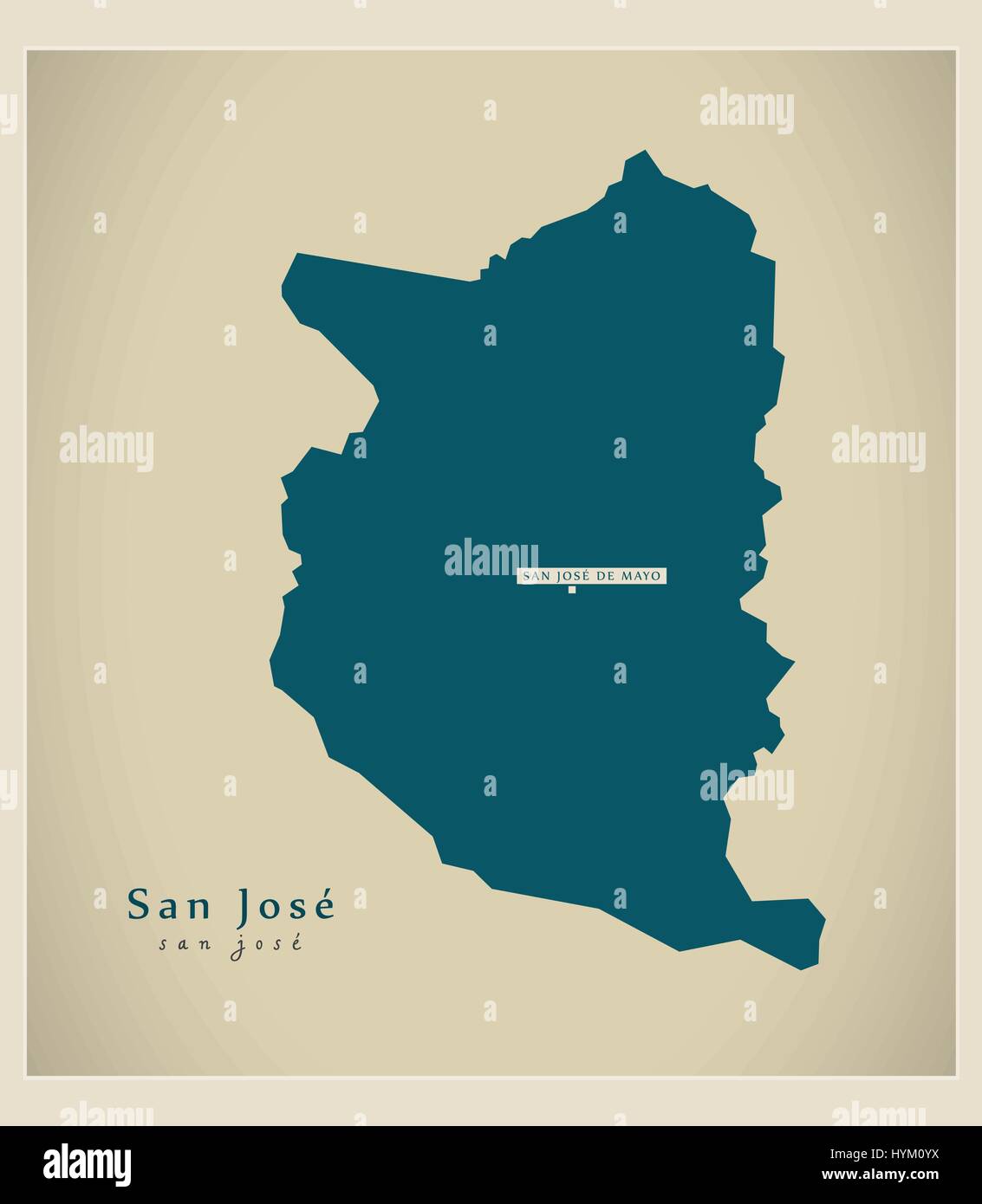 Modern Map - San Jose UY Stock Vector