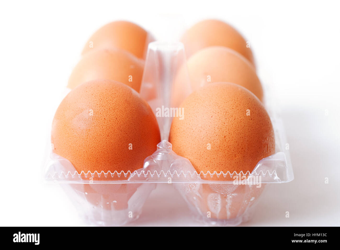 Six eggs in box Stock Photo Alamy