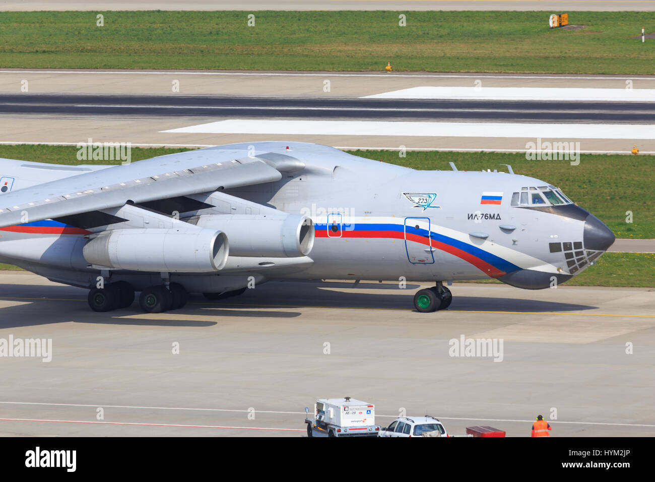 Il 76 at Zürich airport Stock Photo