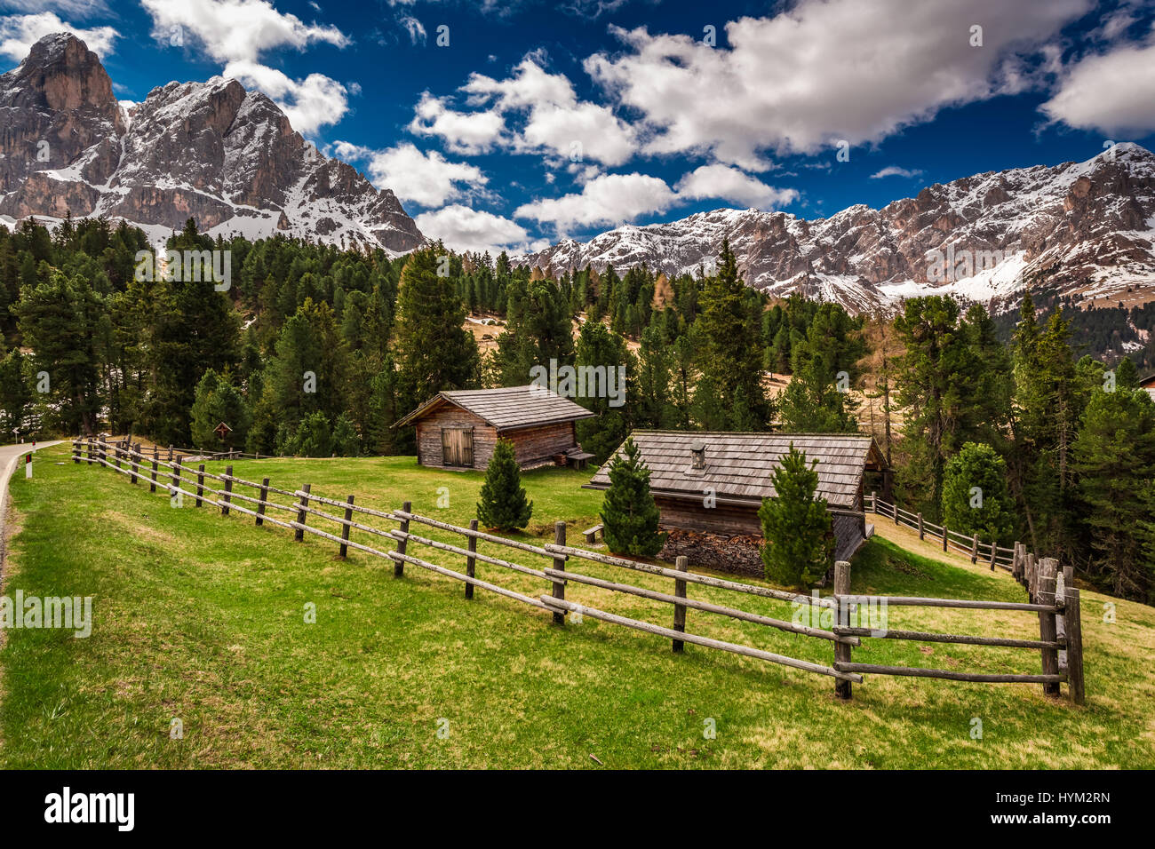 Stunning view of cottage in Dolomites, Italy, Europe Stock Photo - Alamy