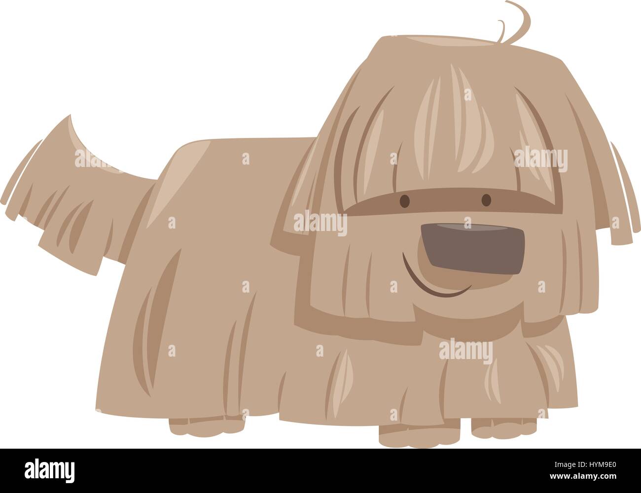Cartoon Illustration of Cute Shaggy Dog Pet Animal Character Stock