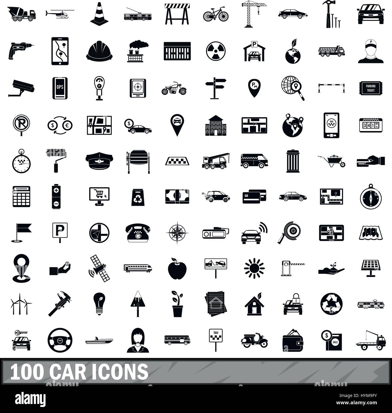 100 car icons set, simple style Stock Vector Image & Art Alamy