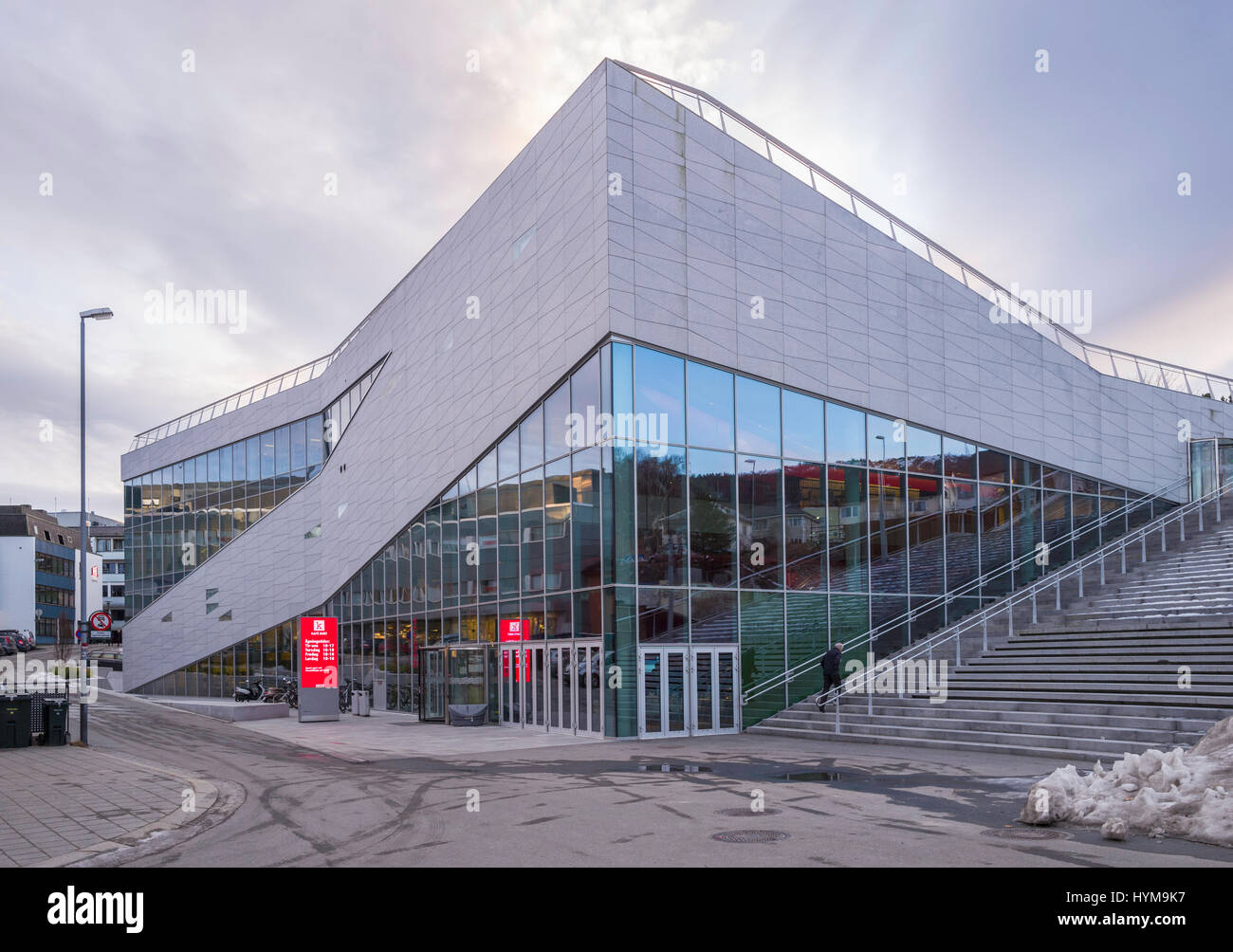 Winter view of the "Teatret Vårt" theatre, Molde, Norway. Stock Photo