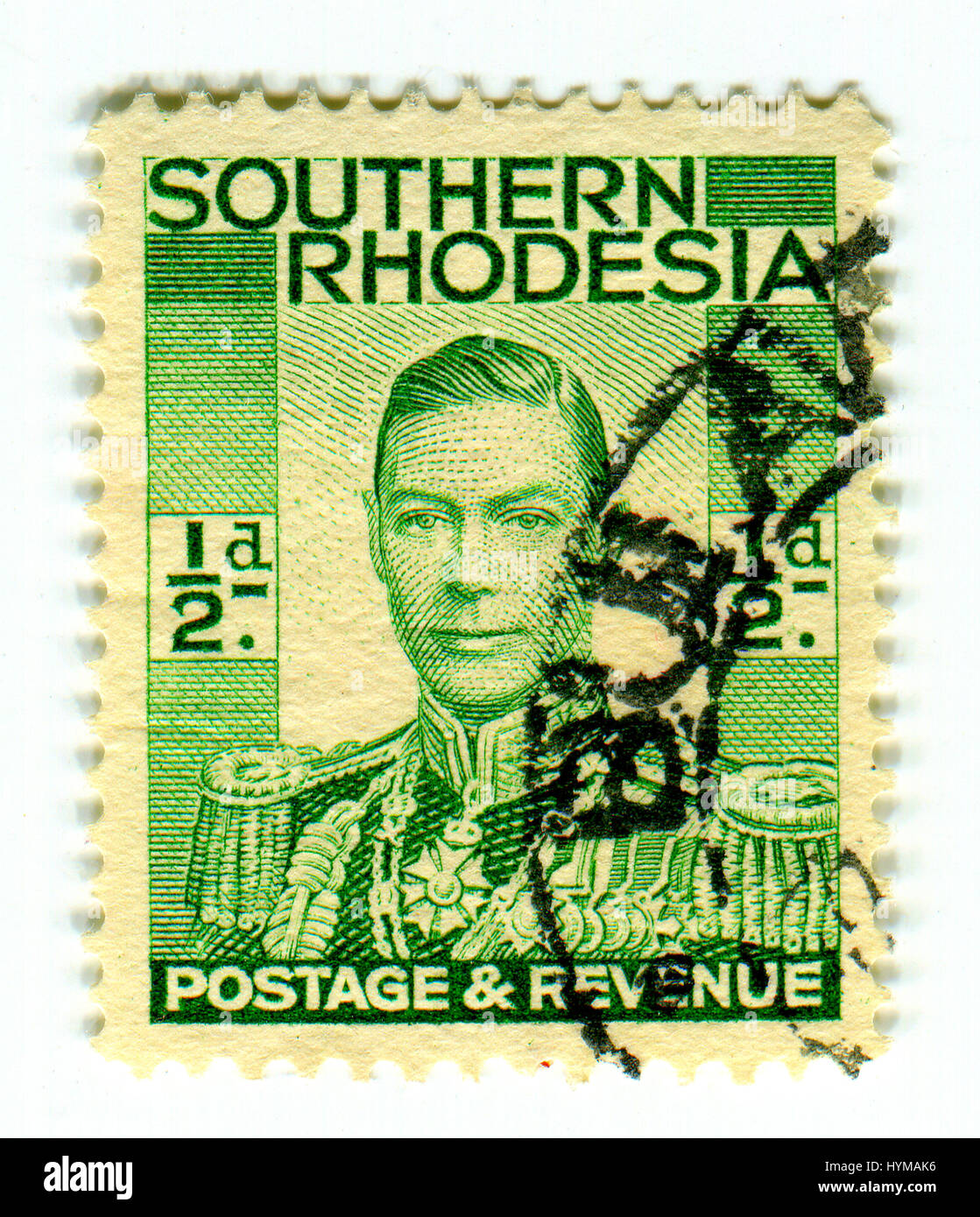 GOMEL, BELARUS, APRIL 4, 2017. Stamp printed in Southern Rhodesia shows image of  The George VI (Albert Frederick Arthur George) was King of the Unite Stock Photo