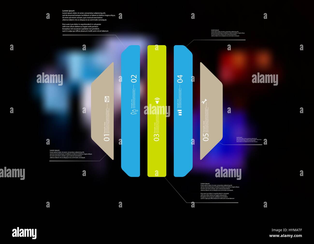 Illustration infographic template with motif of octagon vertically ...