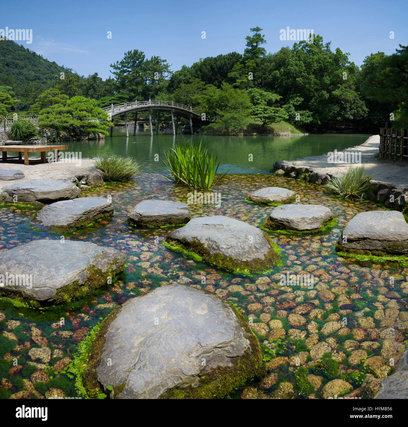 Ritsurin garden, city of Takamatsu, Japan Stock Photo