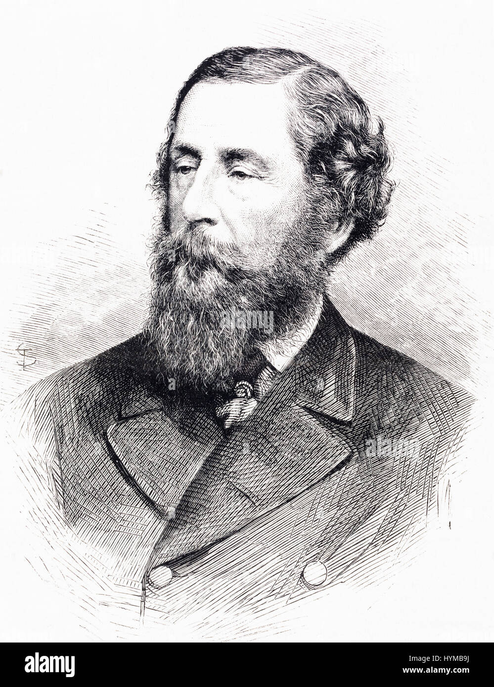 James Hamilton, 1st Duke of Abercorn, 1811 – 1885, Viscount Hamilton and Marquess of Abercorn. British Conservative politician and statesman who twice served as Lord Lieutenant of Ireland.  From L'Univers Illustre published 1867. Stock Photo