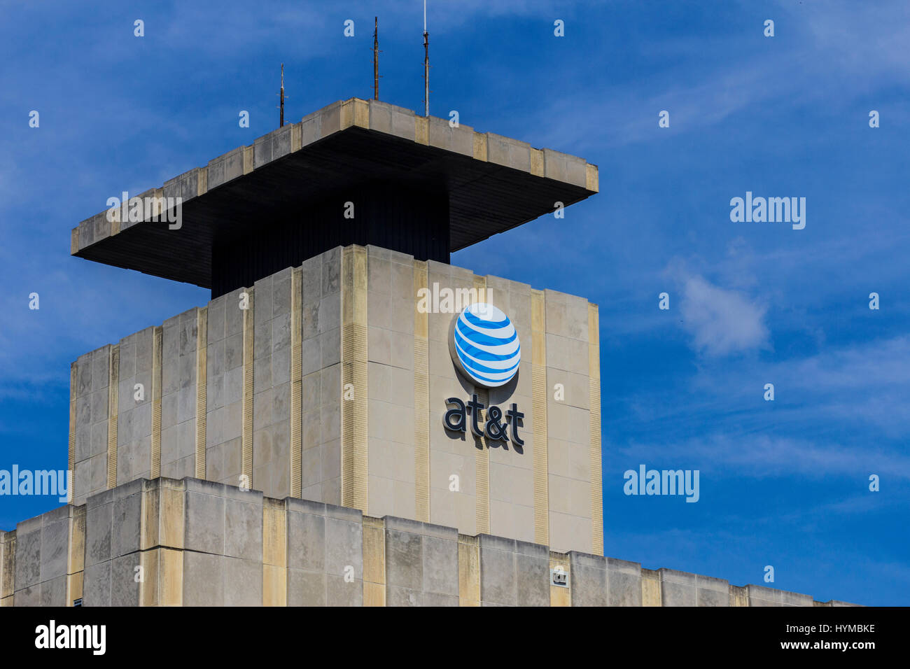 Muncie - Circa August 2016: Downtown AT&T Central Office. AT&T Inc. is an American Telecommunications Corporation XI Stock Photo