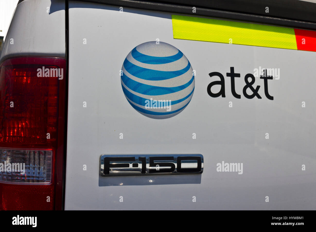 Indianapolis - Circa June 2016: AT&T Work Truck. AT&T Inc. is an American Telecommunications Corporation VIII Stock Photo