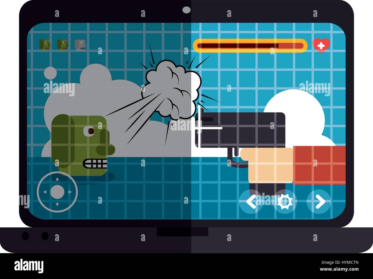 computer laptop with video game icon vector illustration design Stock ...