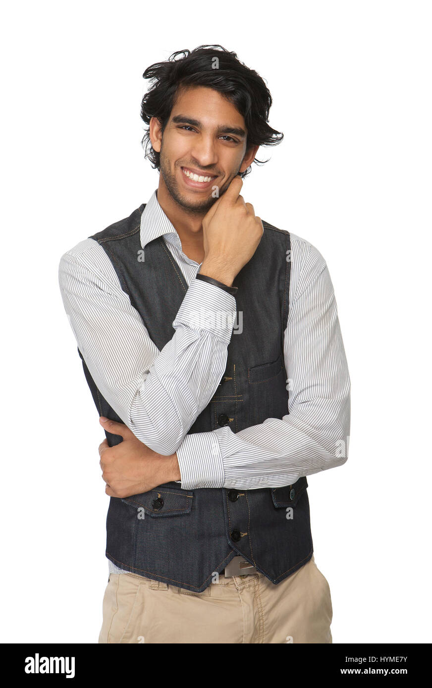 Indian man laughing hand on hi-res stock photography and images - Alamy