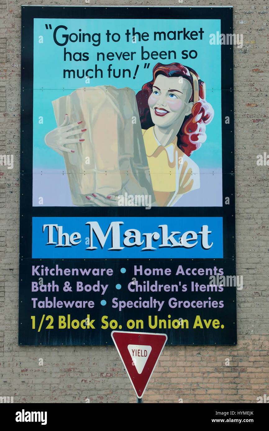 Retro style advertisement on a building perhaps reminding us of what it ...