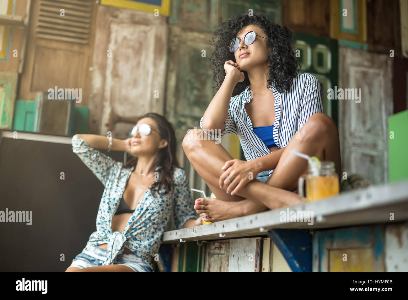 Asian girls in bar Stock Photo - Alamy