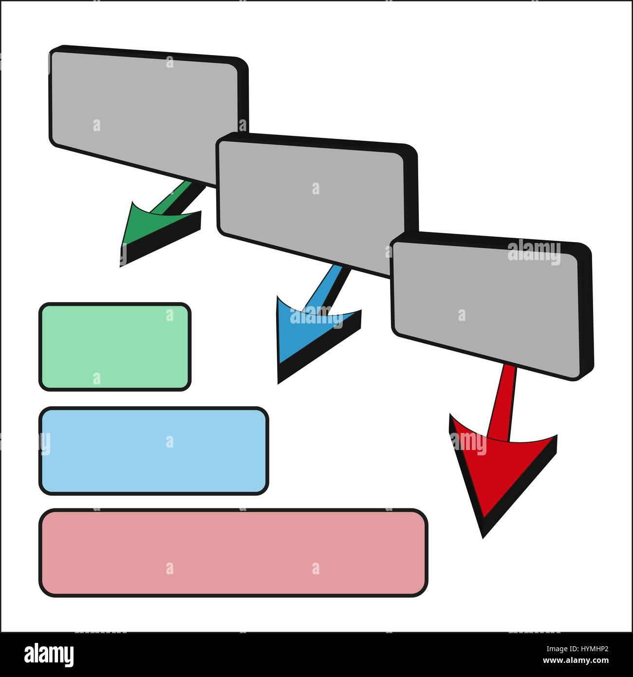 Advantages of factors, factors affecting business results and other business that are displayed in the form of screens arrow Stock Vector