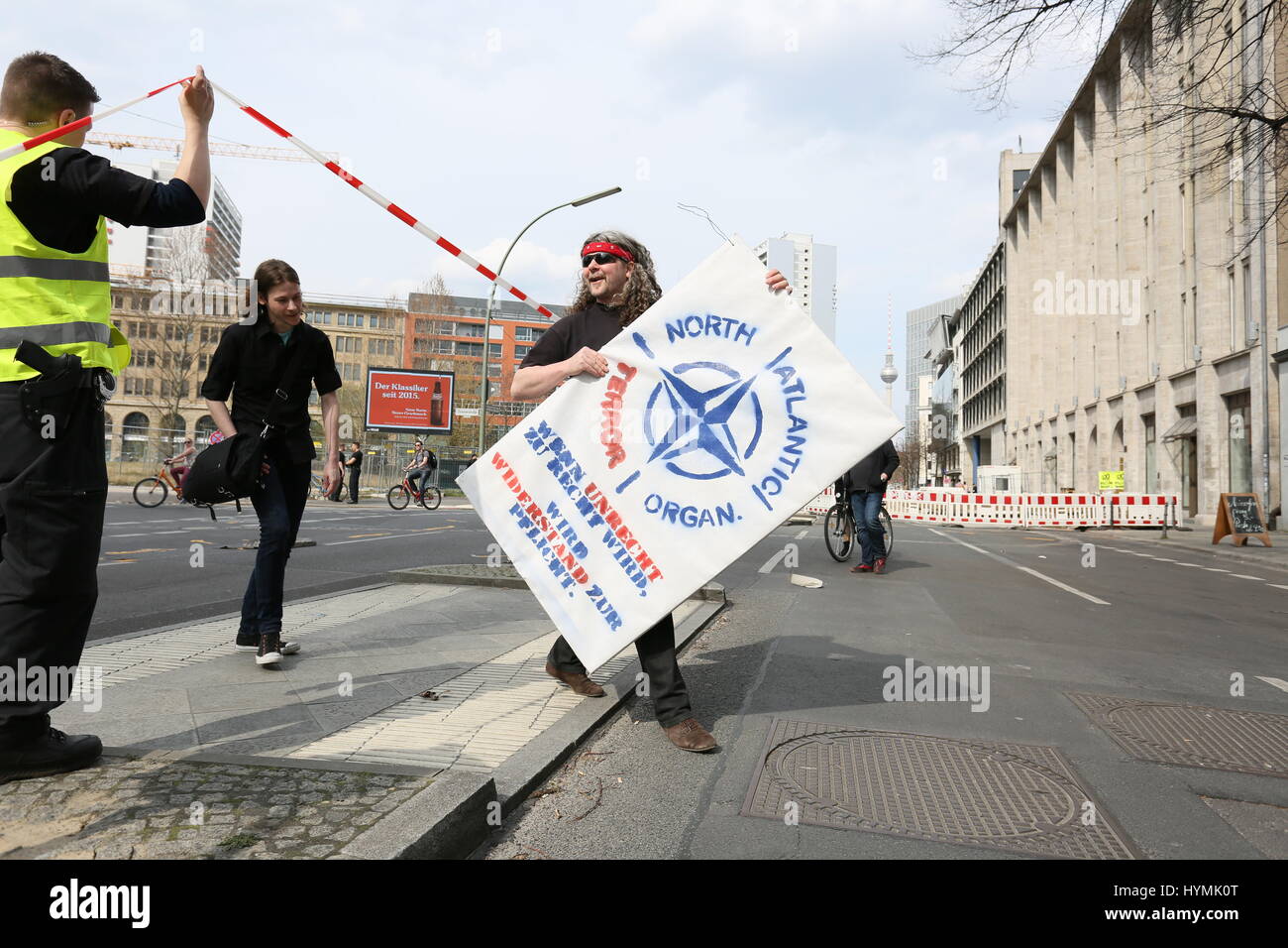 Berlin, Germany, April 11th, 2015: Protest against Germany´s biggest newspaper BILD. Stock Photo
