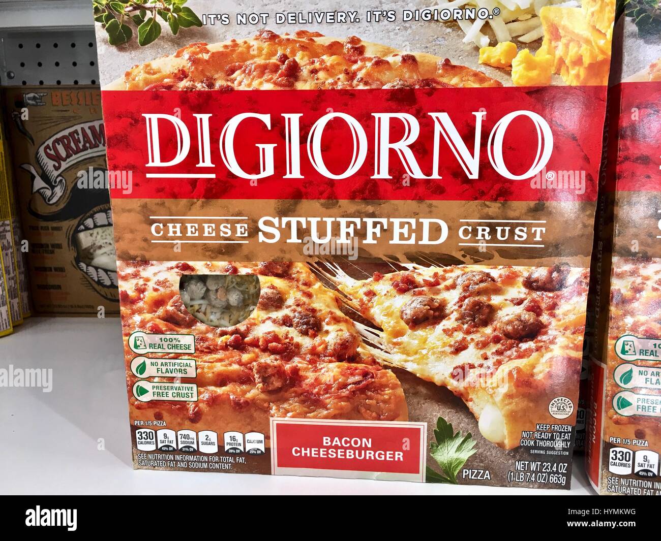 Digiorno stuffed crust pizza Stock Photo