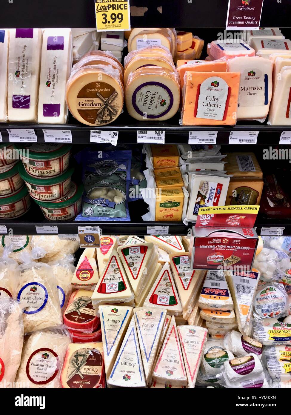 Gourmet cheese at food market Stock Photo Alamy