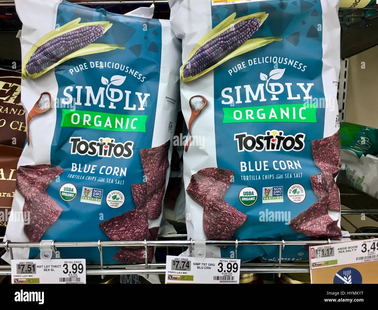 Simply organic tostitos Stock Photo