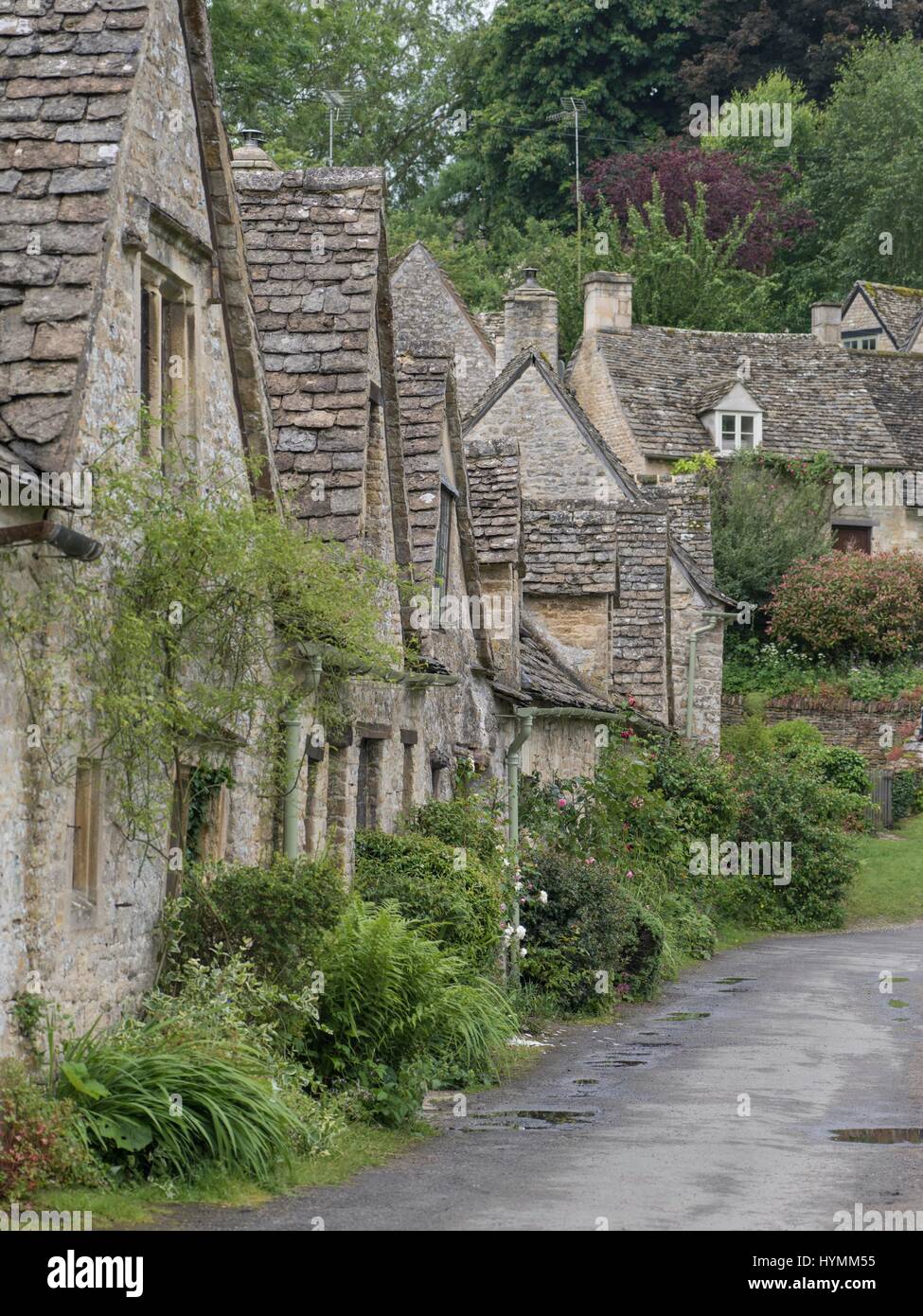 Beautiful cottages at Arlington Row in Cotswolds village of Bibury