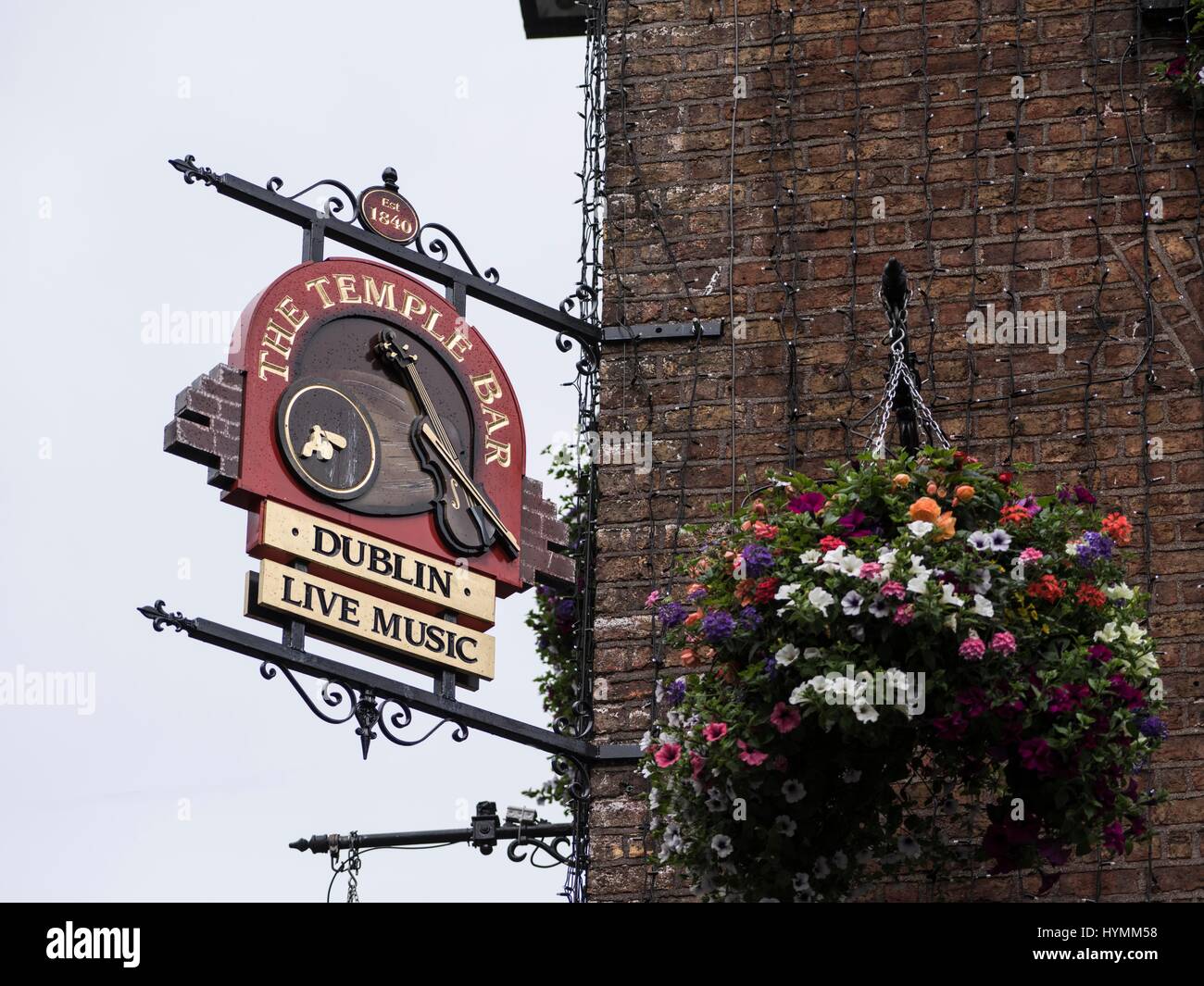 The Temple bar sign in Dublin city centre, Dublin, Ireland, Republic of