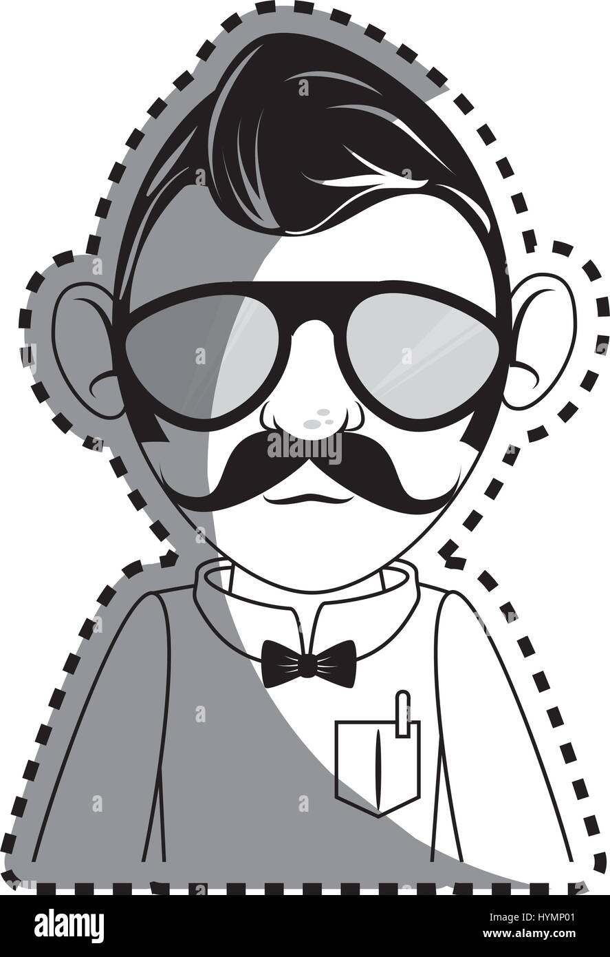 man character hipster style vector illustration design Stock Vector ...