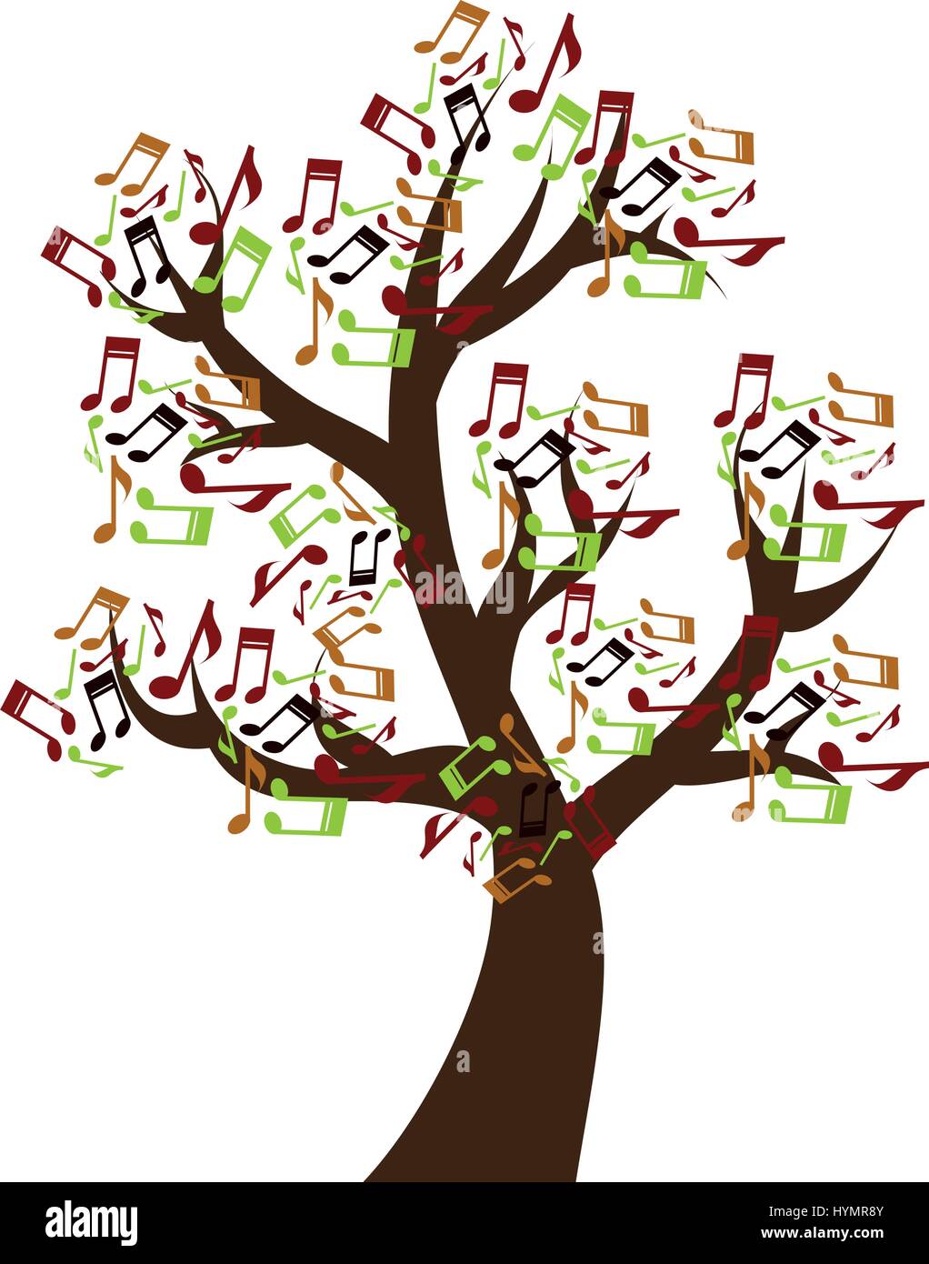 tree with musical notes vector illustration design Stock Vector Image ...