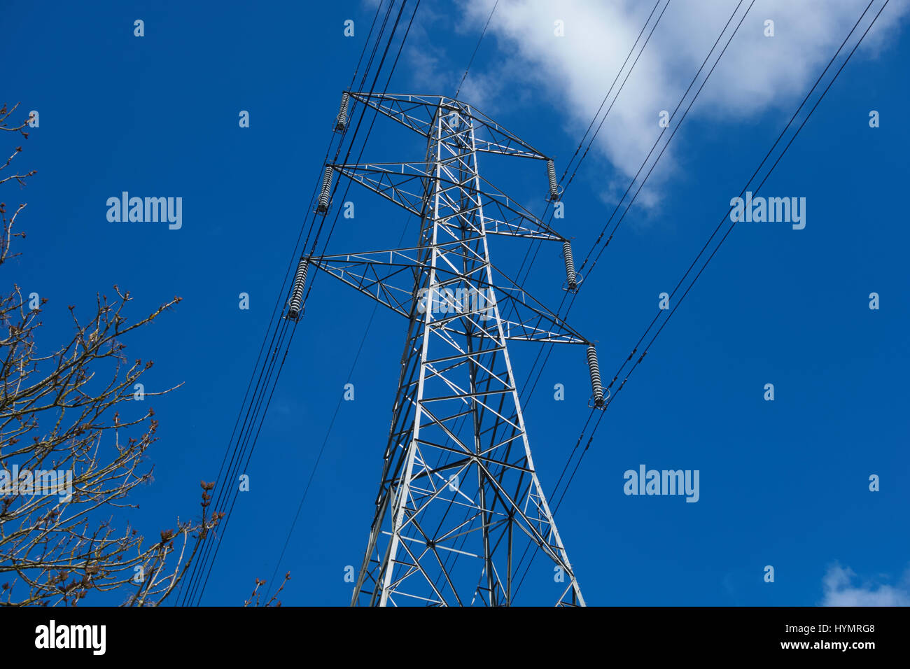 Power lines UK Stock Photo Alamy