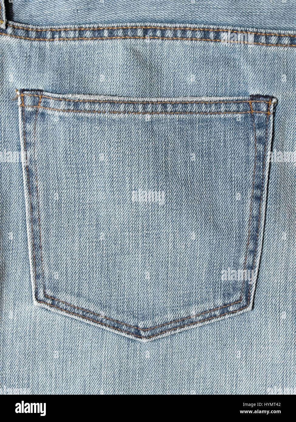 Denim Jeans Pocket straight on Stock Photo